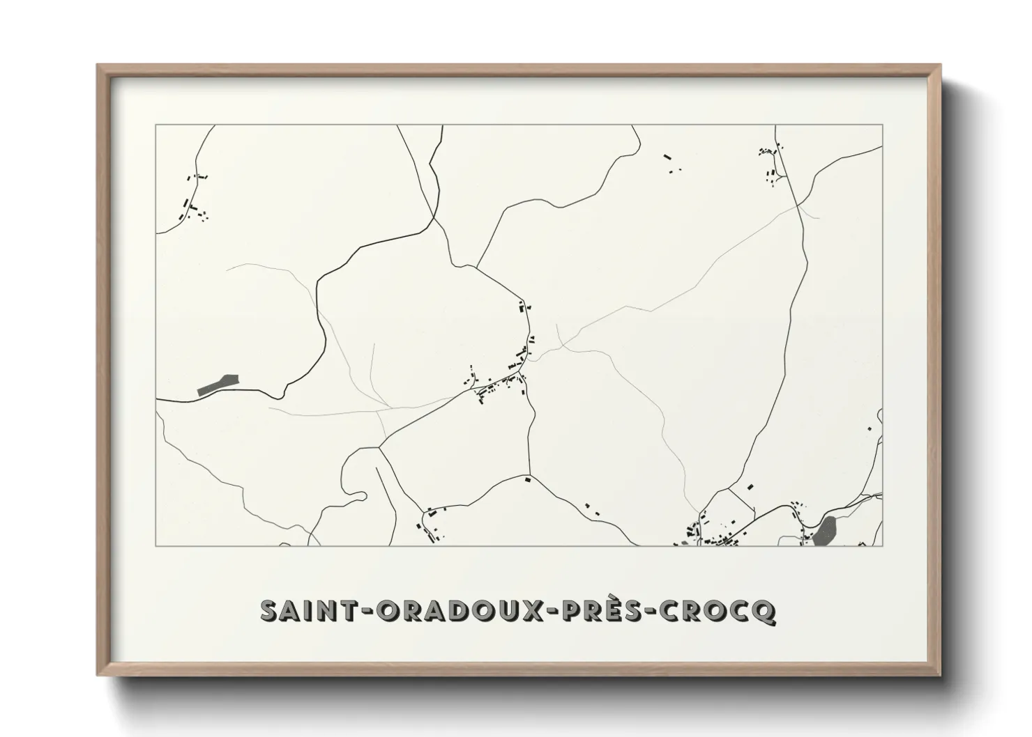 Une affiche de carte sur Saint-Oradoux-près-Crocq