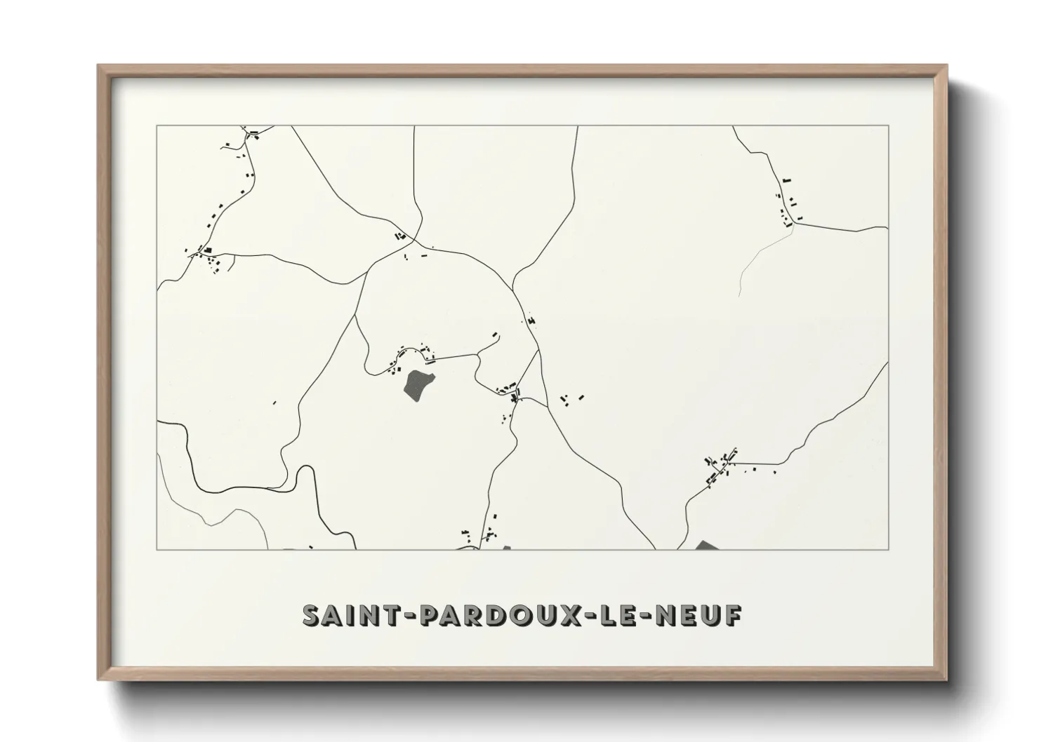 Une affiche de carte sur Saint-Pardoux-le-Neuf