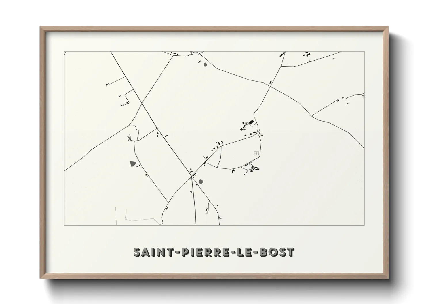 Une affiche de carte sur Saint-Pierre-le-Bost
