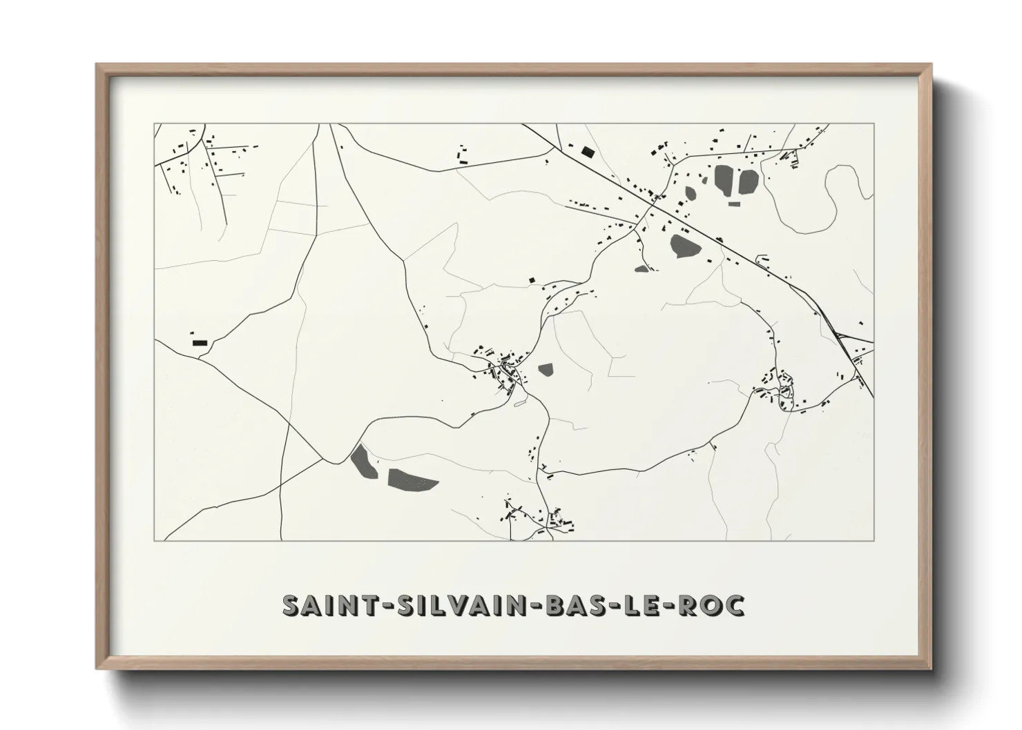 Une affiche de carte sur Saint-Silvain-Bas-le-Roc