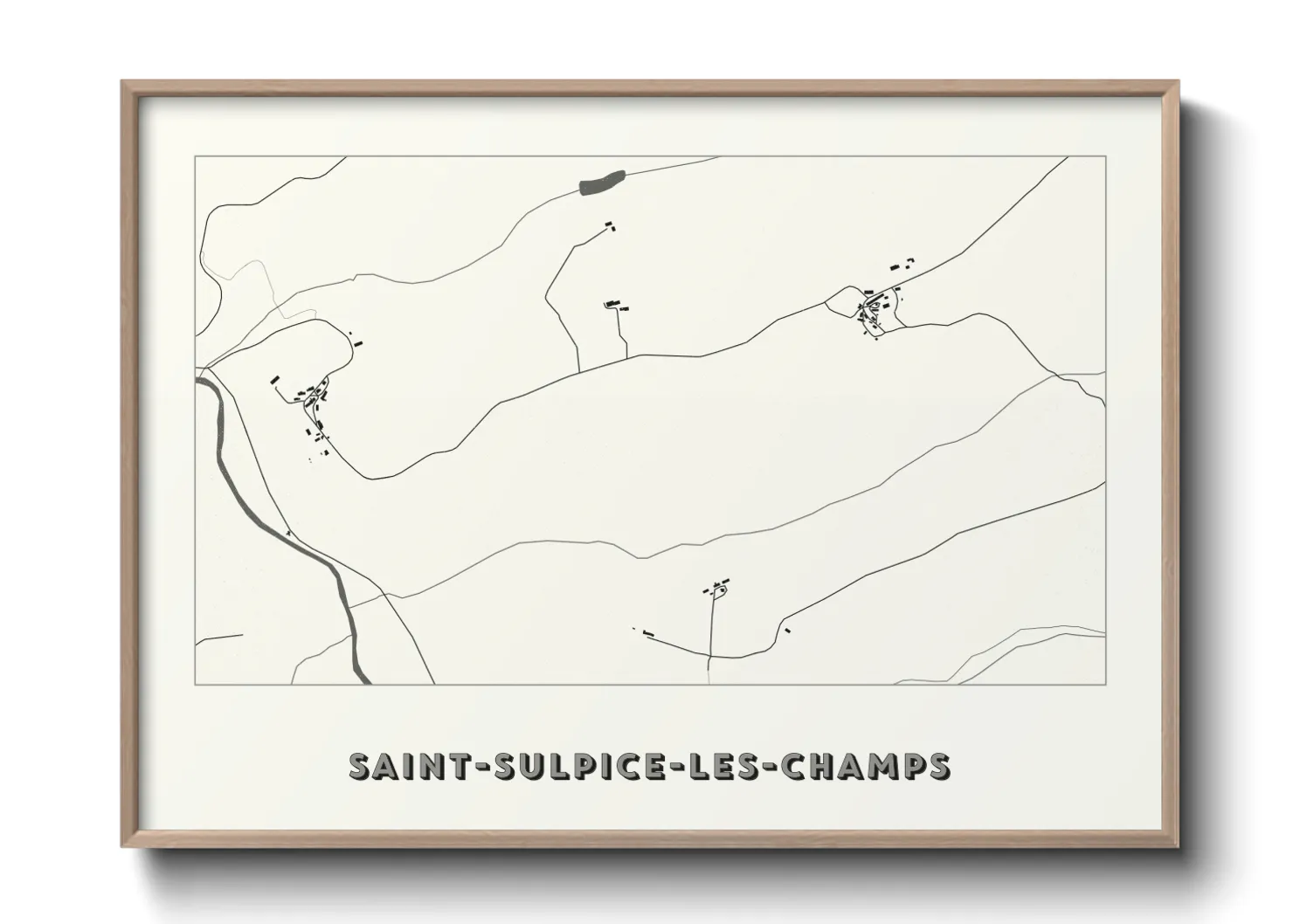 Une affiche de carte sur Saint-Sulpice-les-Champs