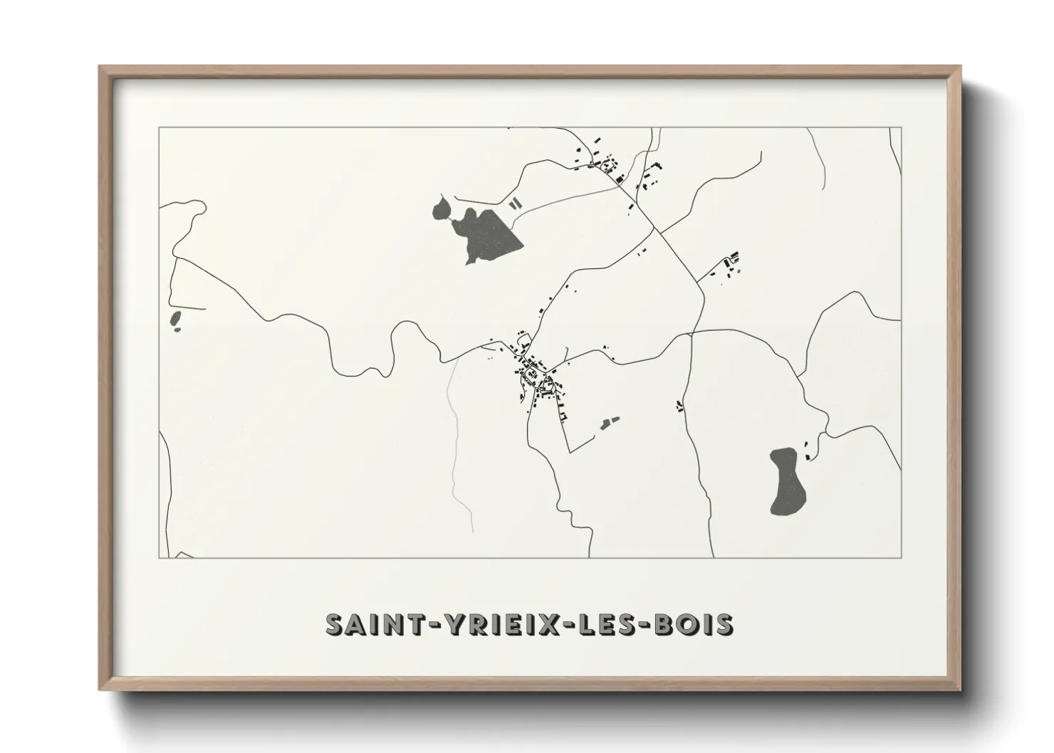 Une affiche de carte sur Saint-Yrieix-les-Bois