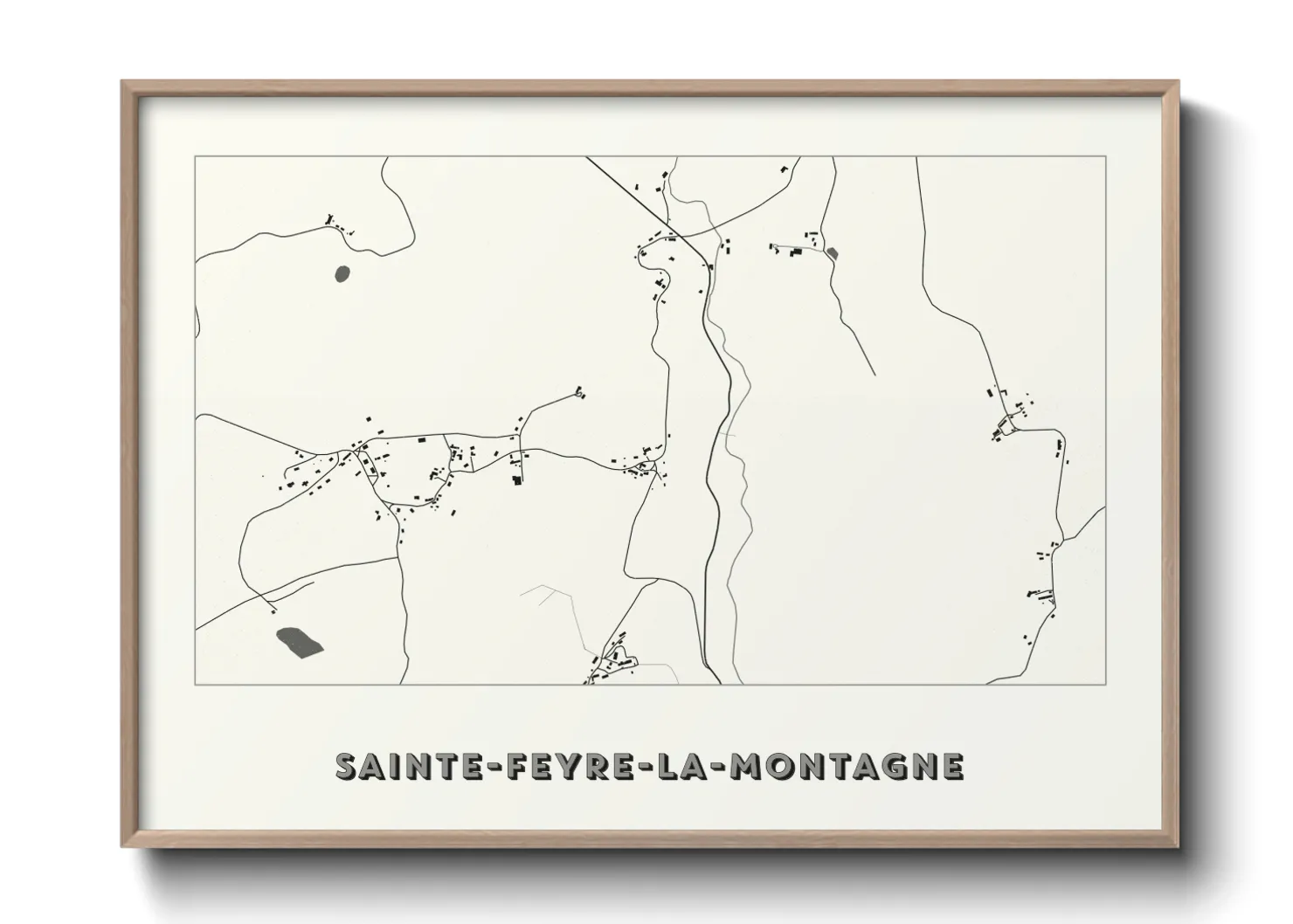 Une affiche de carte sur Sainte-Feyre-la-Montagne