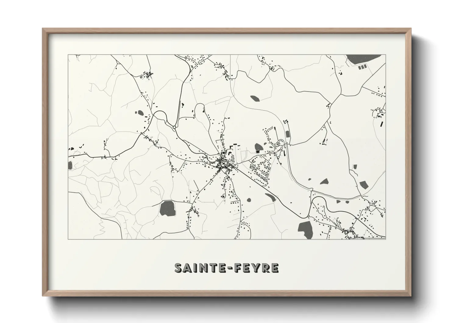 Une affiche de carte sur Sainte-Feyre