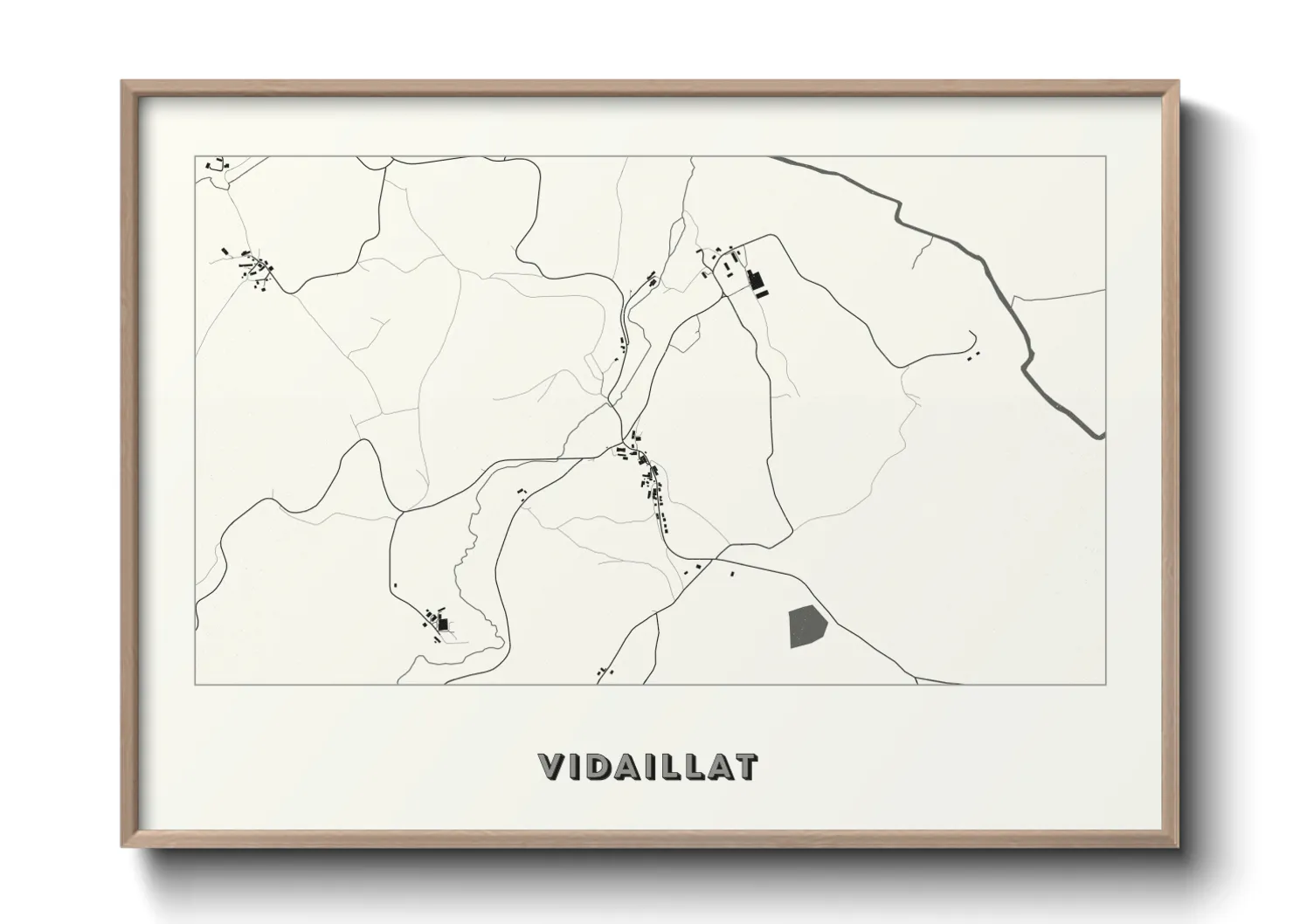 Une affiche de carte sur Vidaillat
