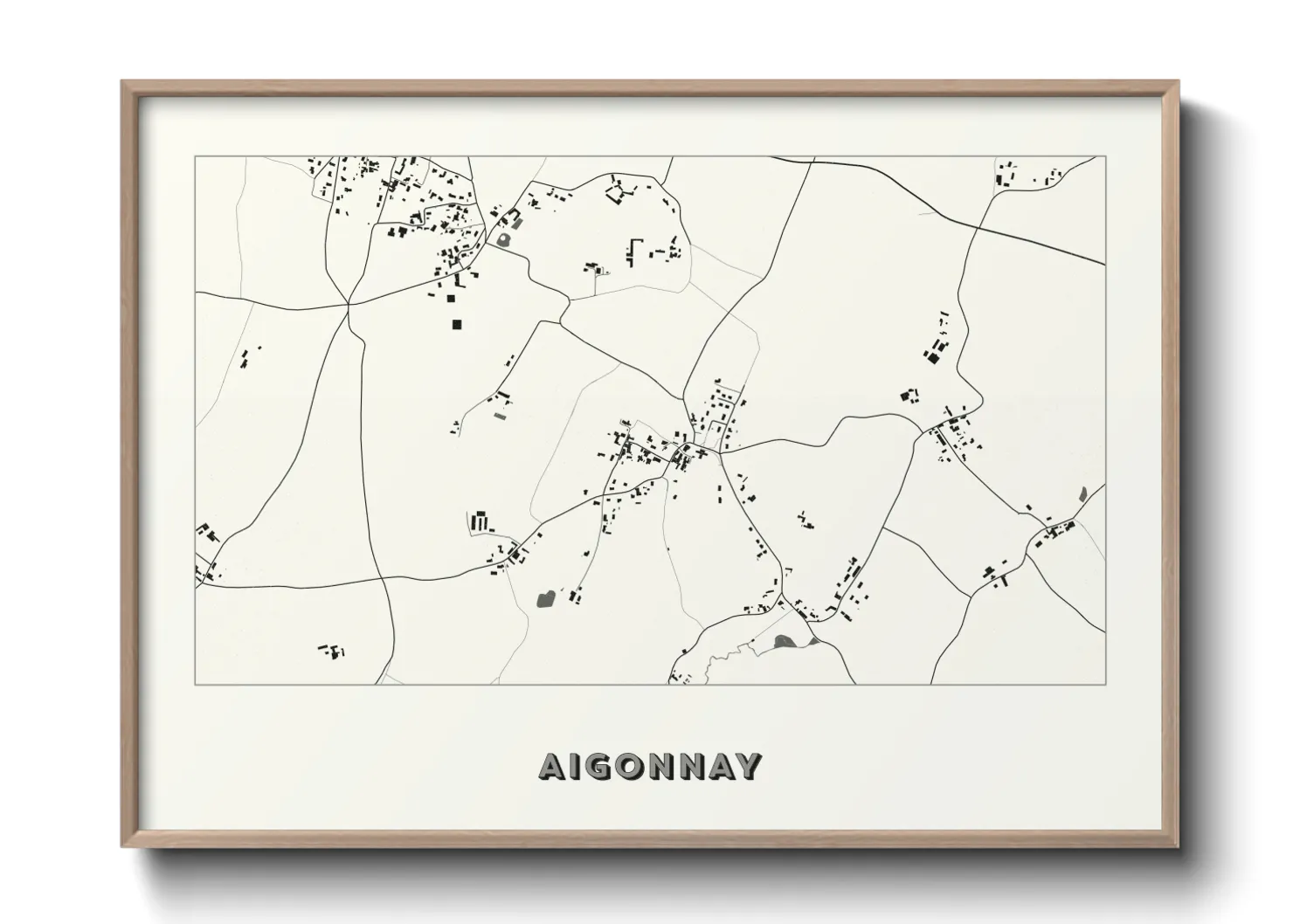 Une affiche de carte sur Aigonnay