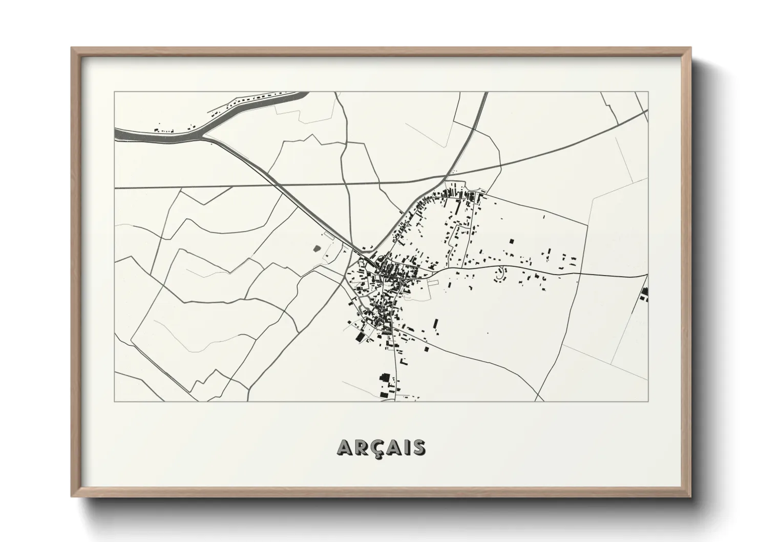 Une affiche de carte sur Arçais