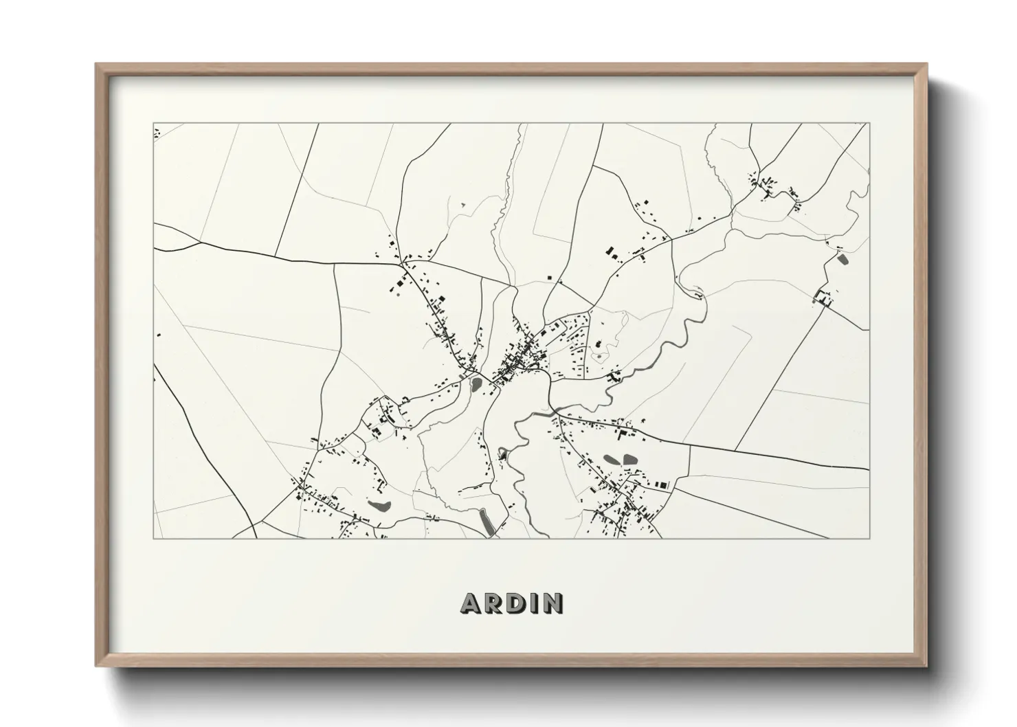 Une affiche de carte sur Ardin