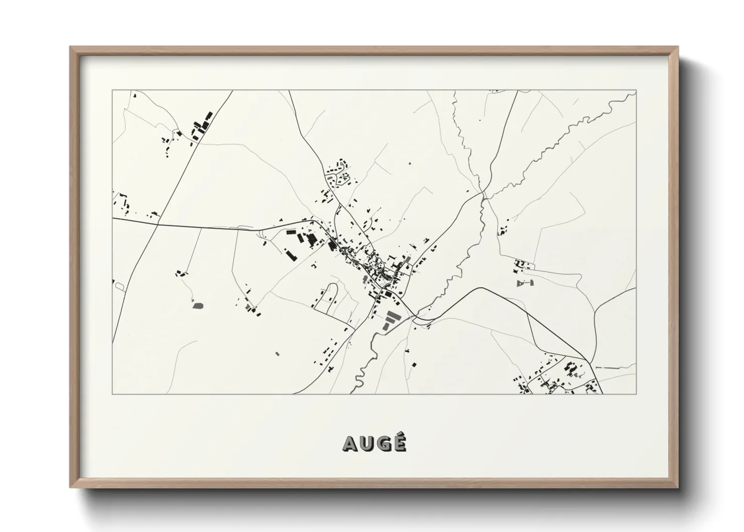 Une affiche de carte sur Augé