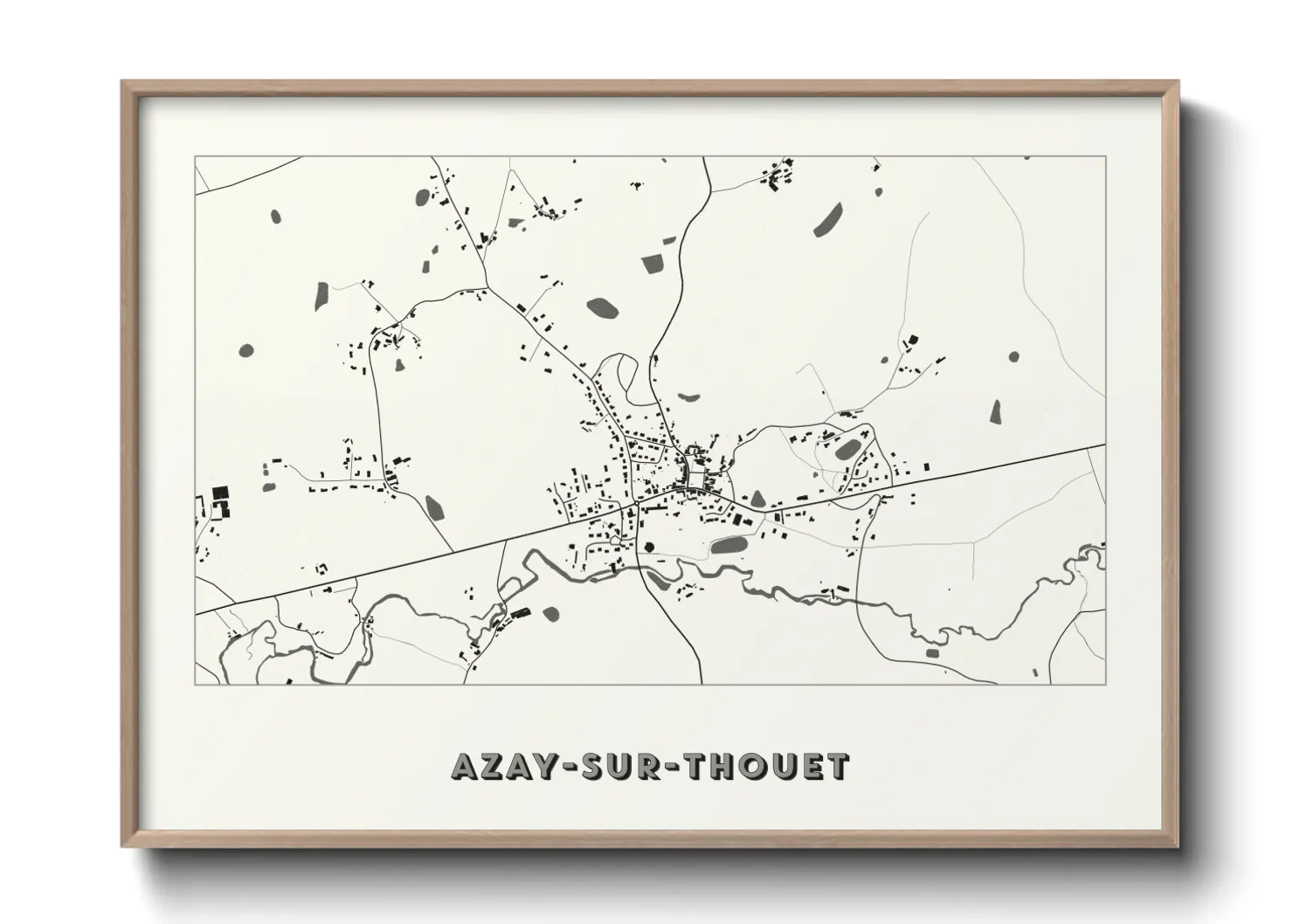 Une affiche de carte sur Azay-sur-Thouet