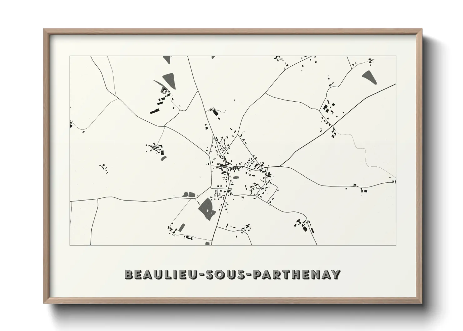 Une affiche de carte sur Beaulieu-sous-Parthenay