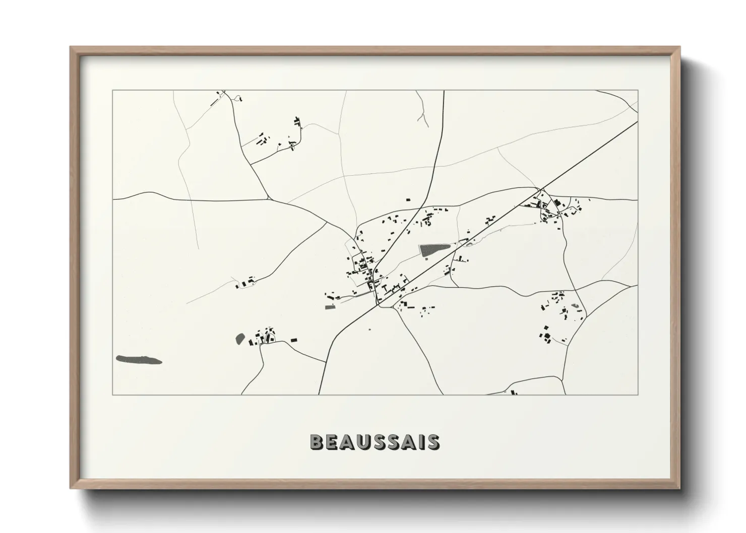 Une affiche de carte sur Beaussais