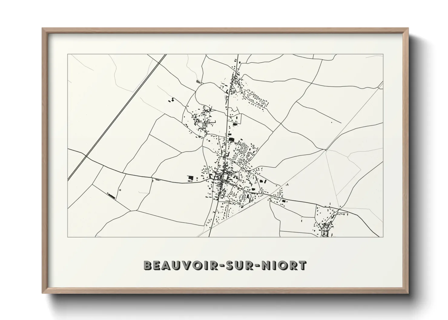 Une affiche de carte sur Beauvoir-sur-Niort