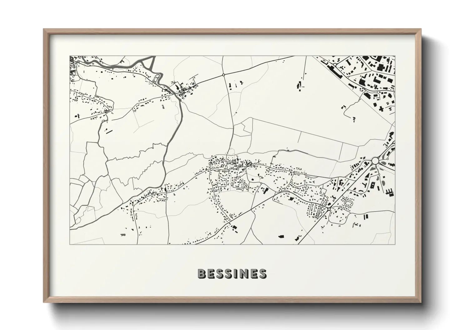 Une affiche de carte sur Bessines