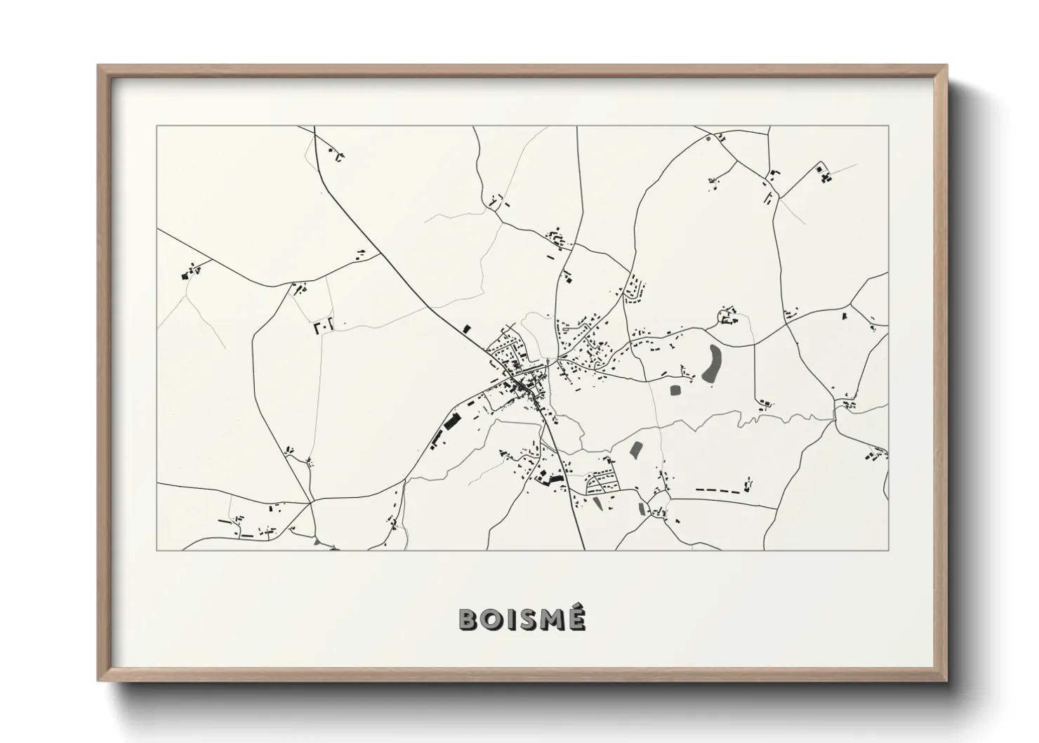 Une affiche de carte sur Boismé
