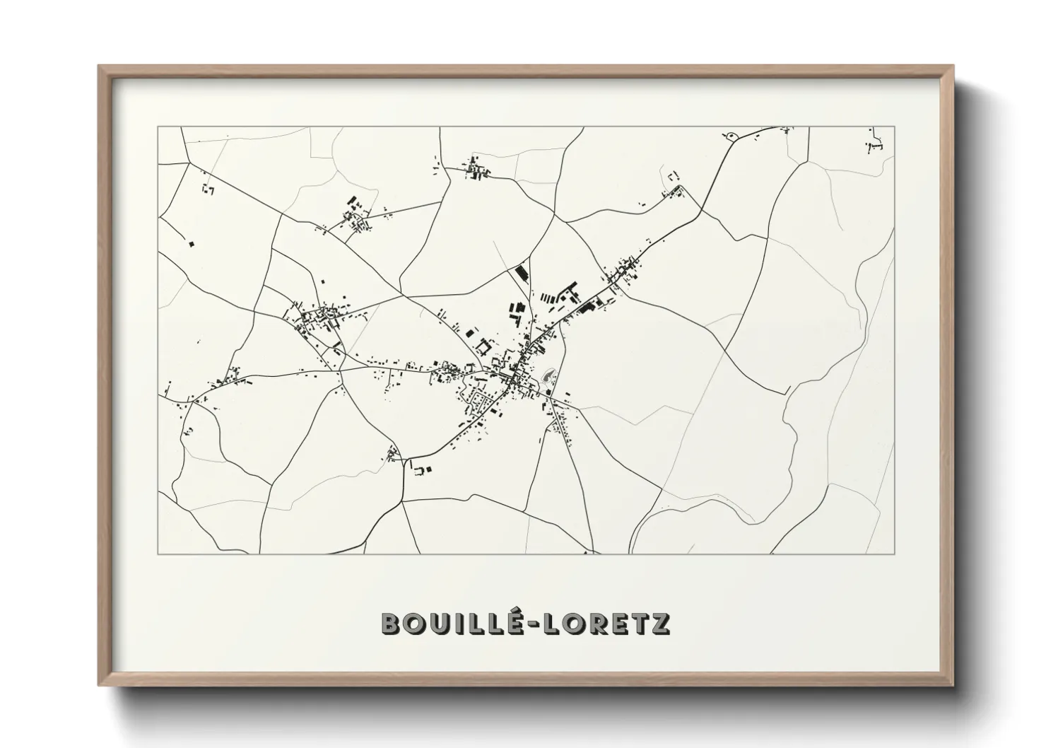 Une affiche de carte sur Bouillé-Loretz
