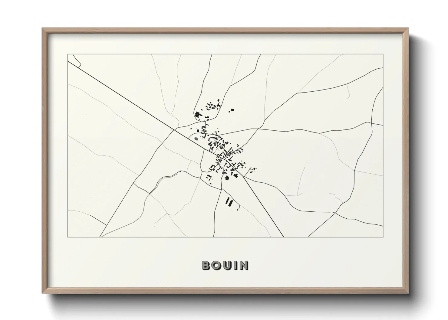 Une affiche de carte sur Bouin