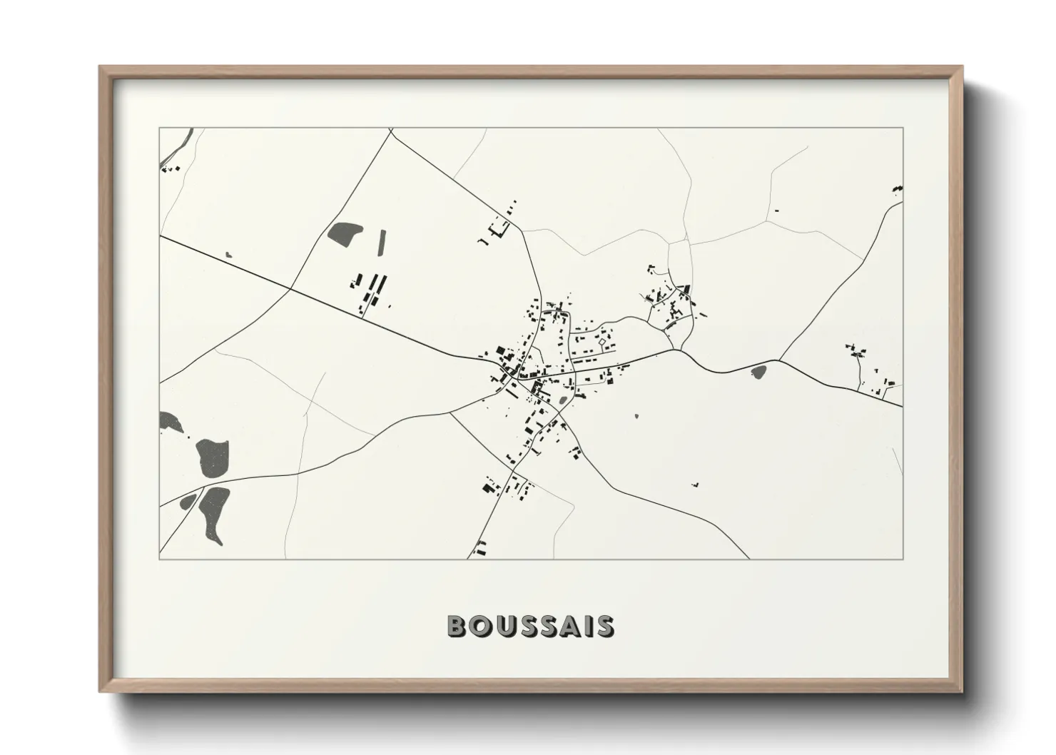 Une affiche de carte sur Boussais