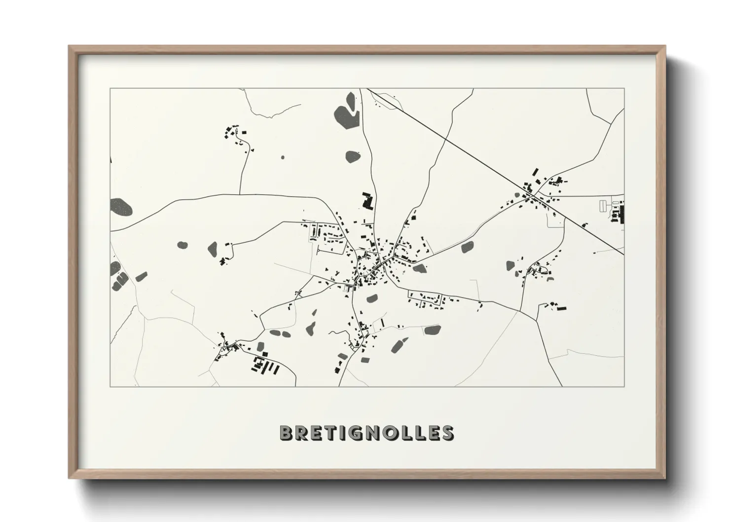Une affiche de carte sur Bretignolles