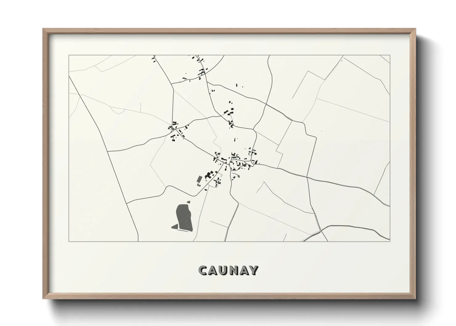 Une affiche de carte sur Caunay