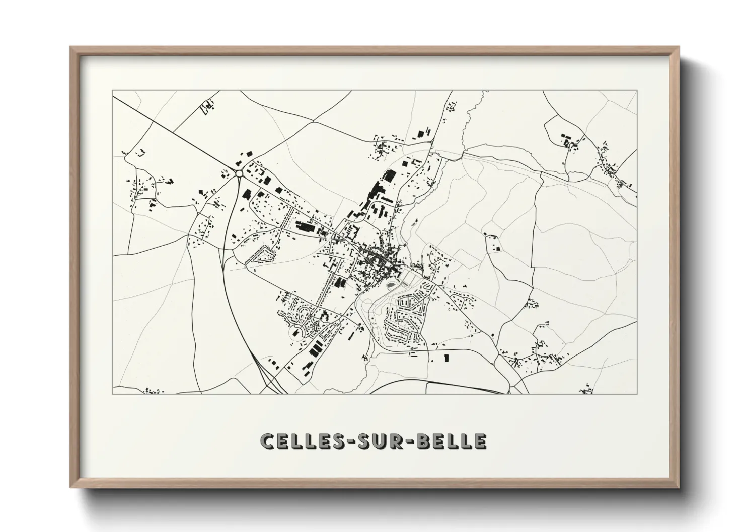 Une affiche de carte sur Celles-sur-Belle