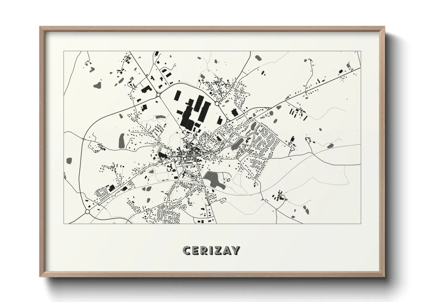 Une affiche de carte sur Cerizay
