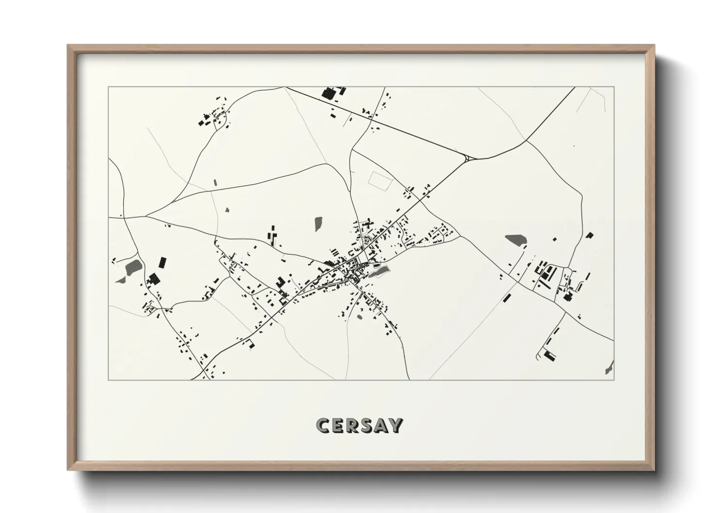 Une affiche de carte sur Cersay