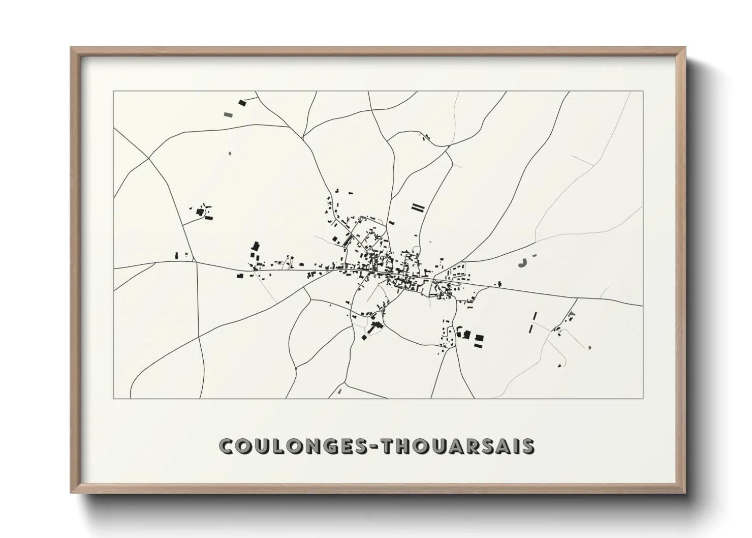Une affiche de carte sur Coulonges-Thouarsais