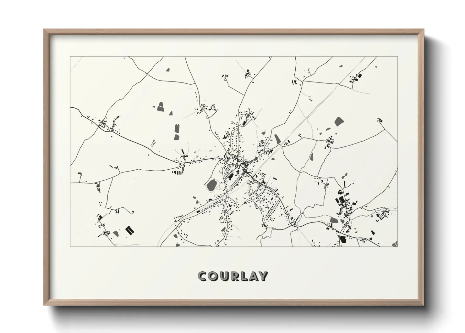 Une affiche de carte sur Courlay