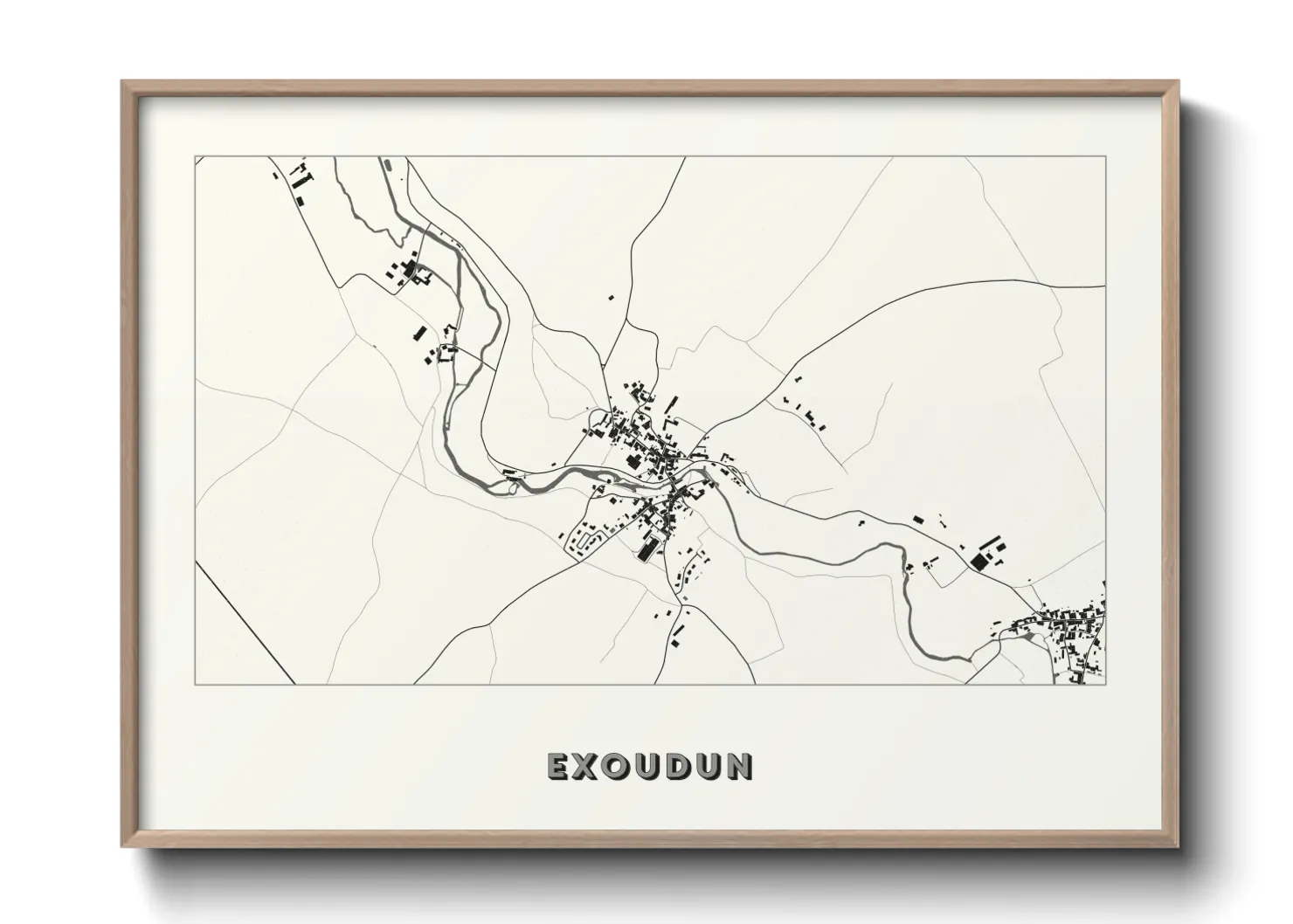 Une affiche de carte sur Exoudun