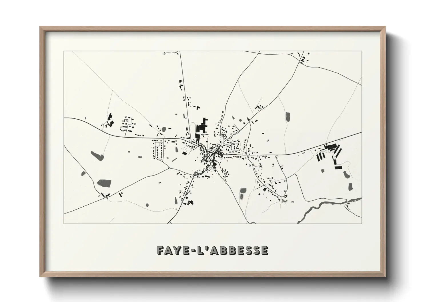 Une affiche de carte sur Faye-l'Abbesse