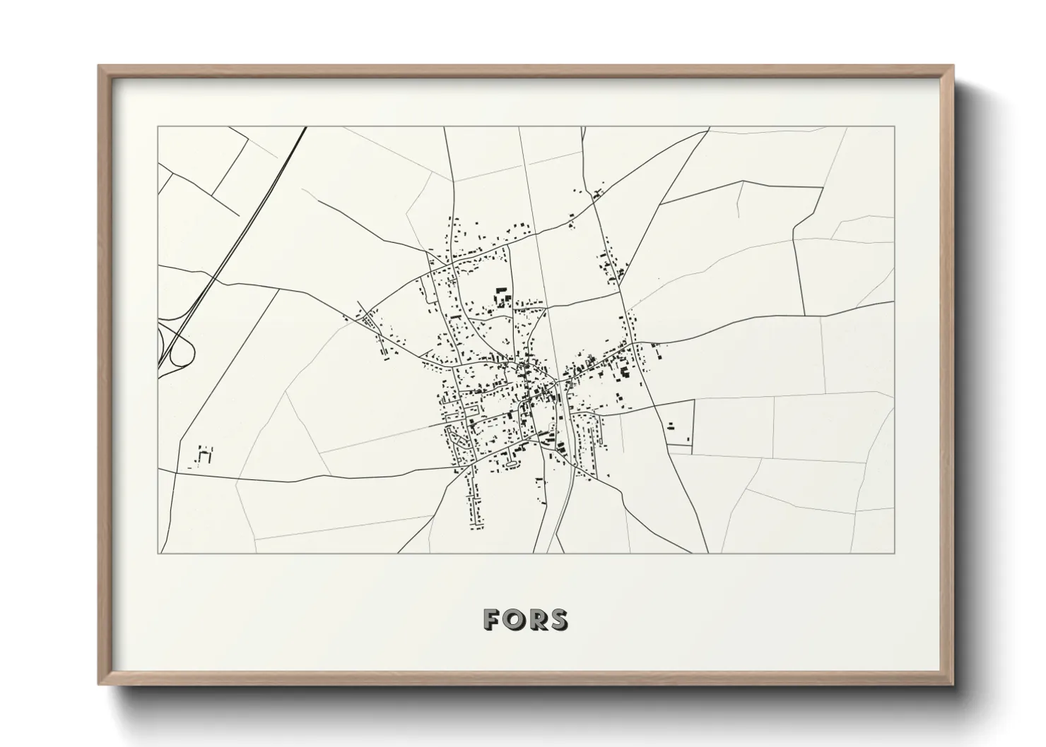 Une affiche de carte sur Fors