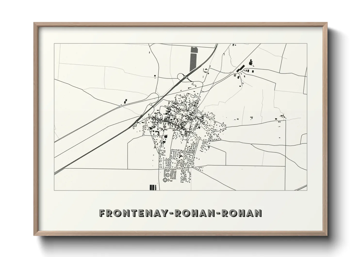 Une affiche de carte sur Frontenay-Rohan-Rohan