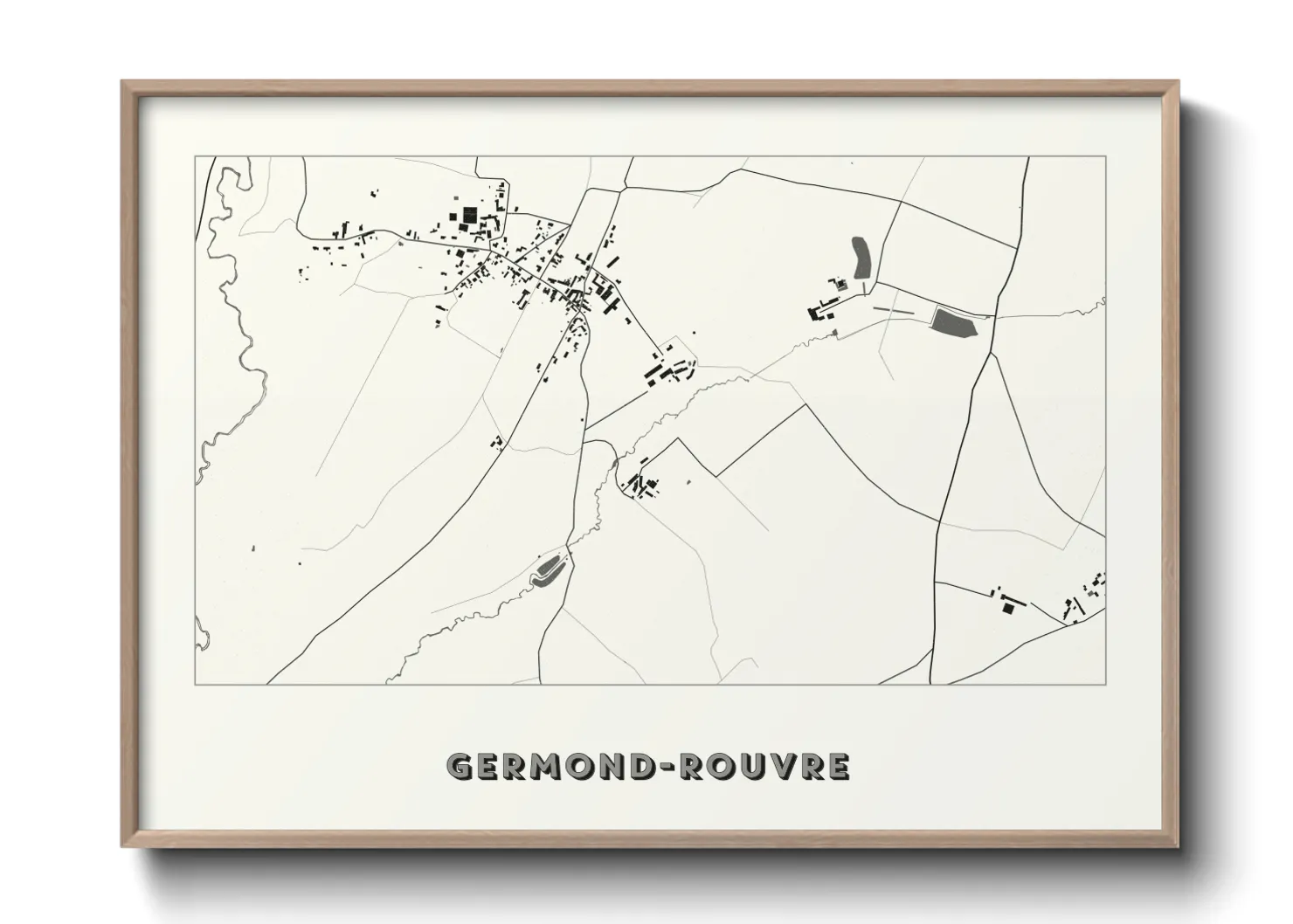 Une affiche de carte sur Germond-Rouvre