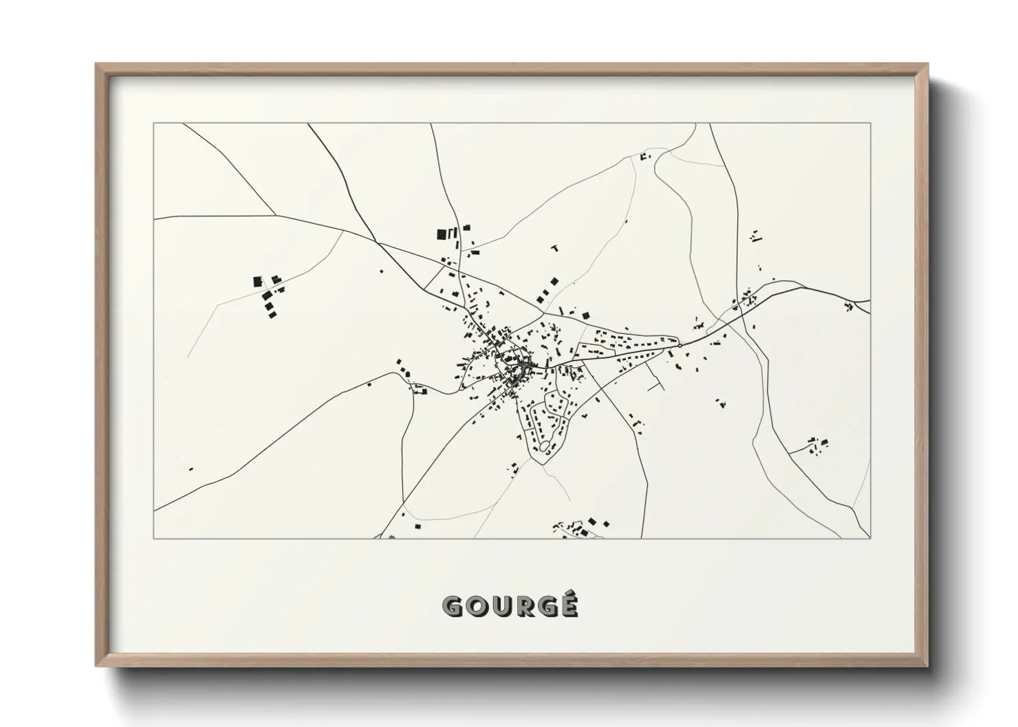 Une affiche de carte sur Gourgé