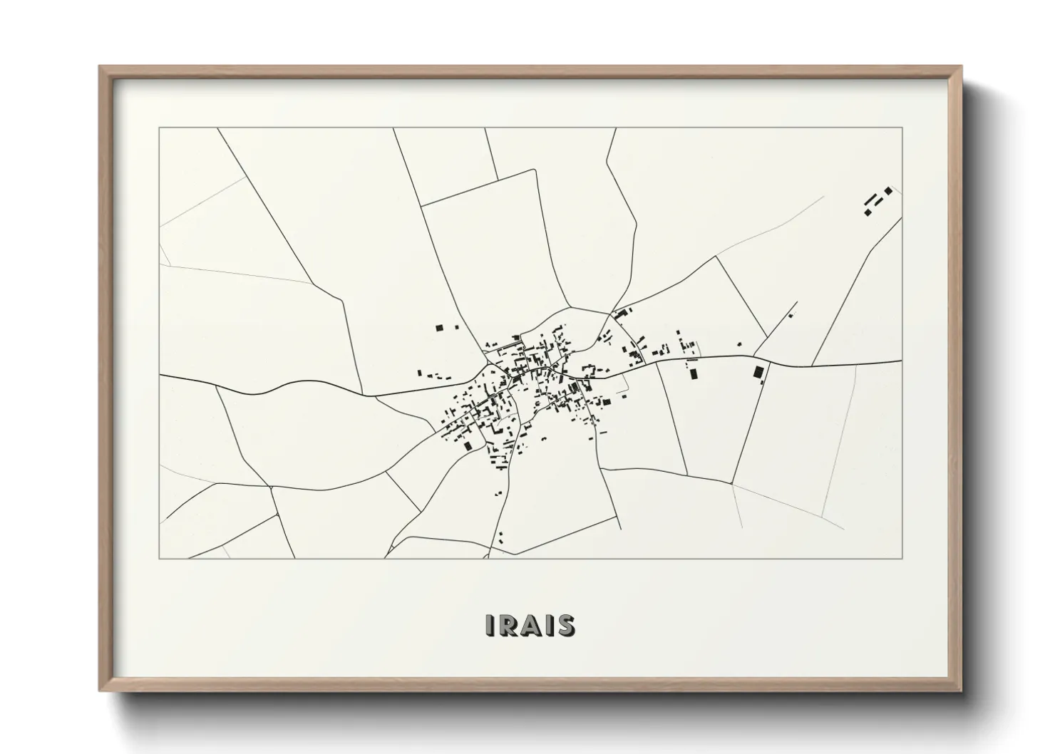 Une affiche de carte sur Irais