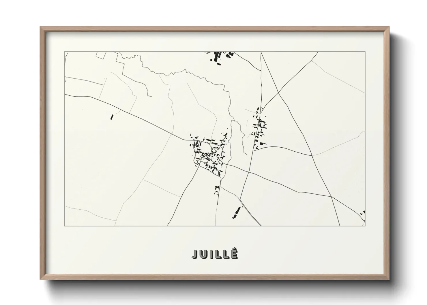 Une affiche de carte sur Juillé