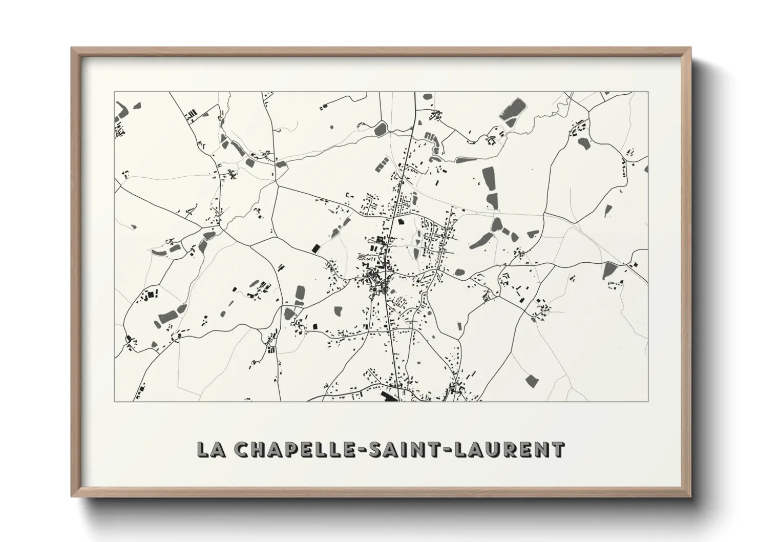 Une affiche de carte sur La Chapelle-Saint-Laurent