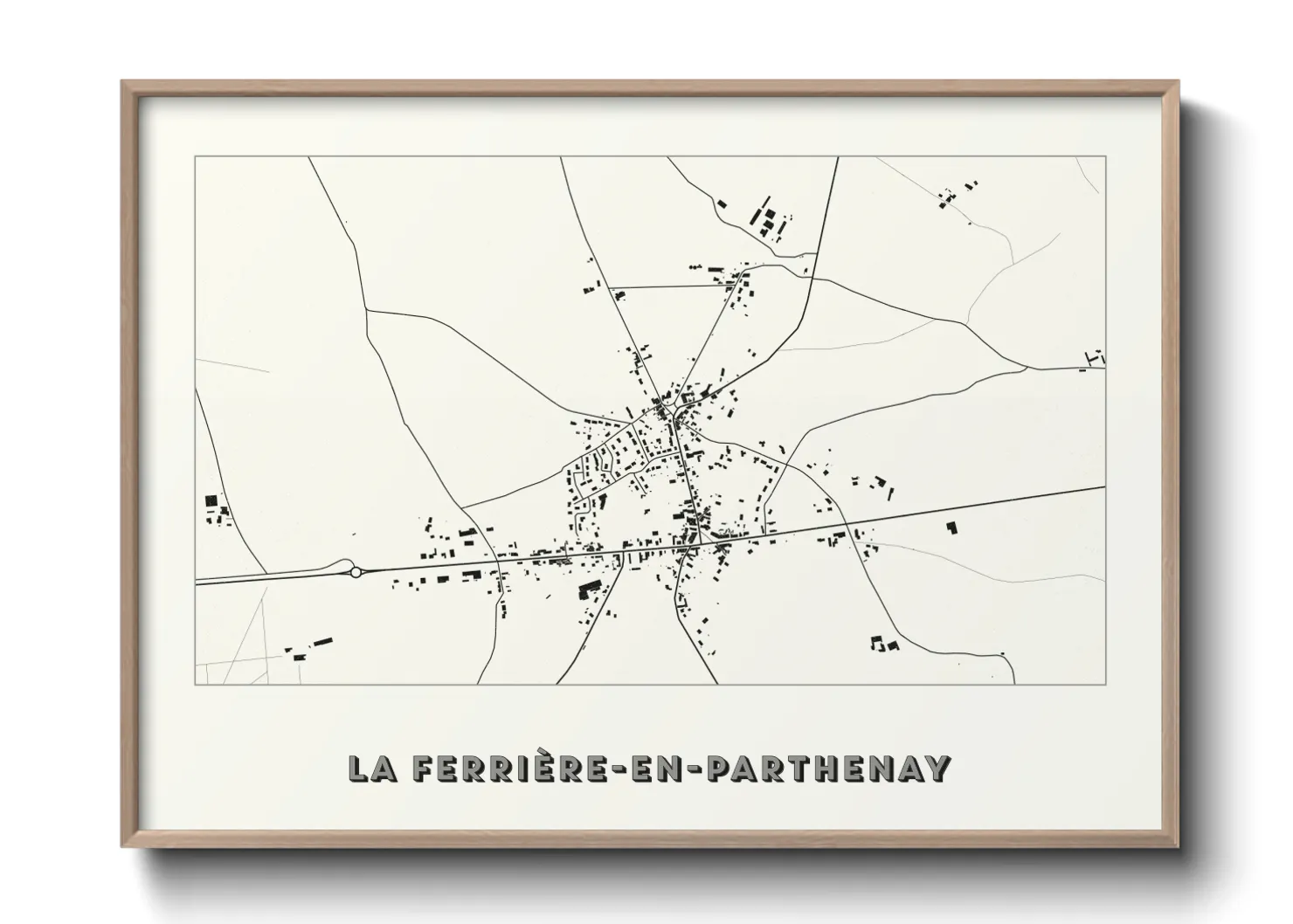 Une affiche de carte sur La Ferrière-en-Parthenay