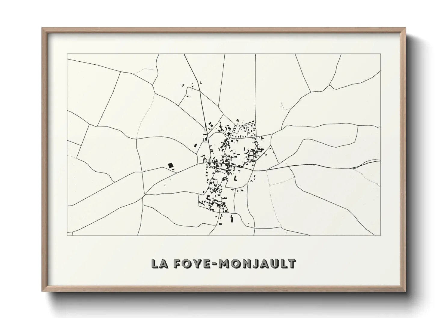 Une affiche de carte sur La Foye-Monjault