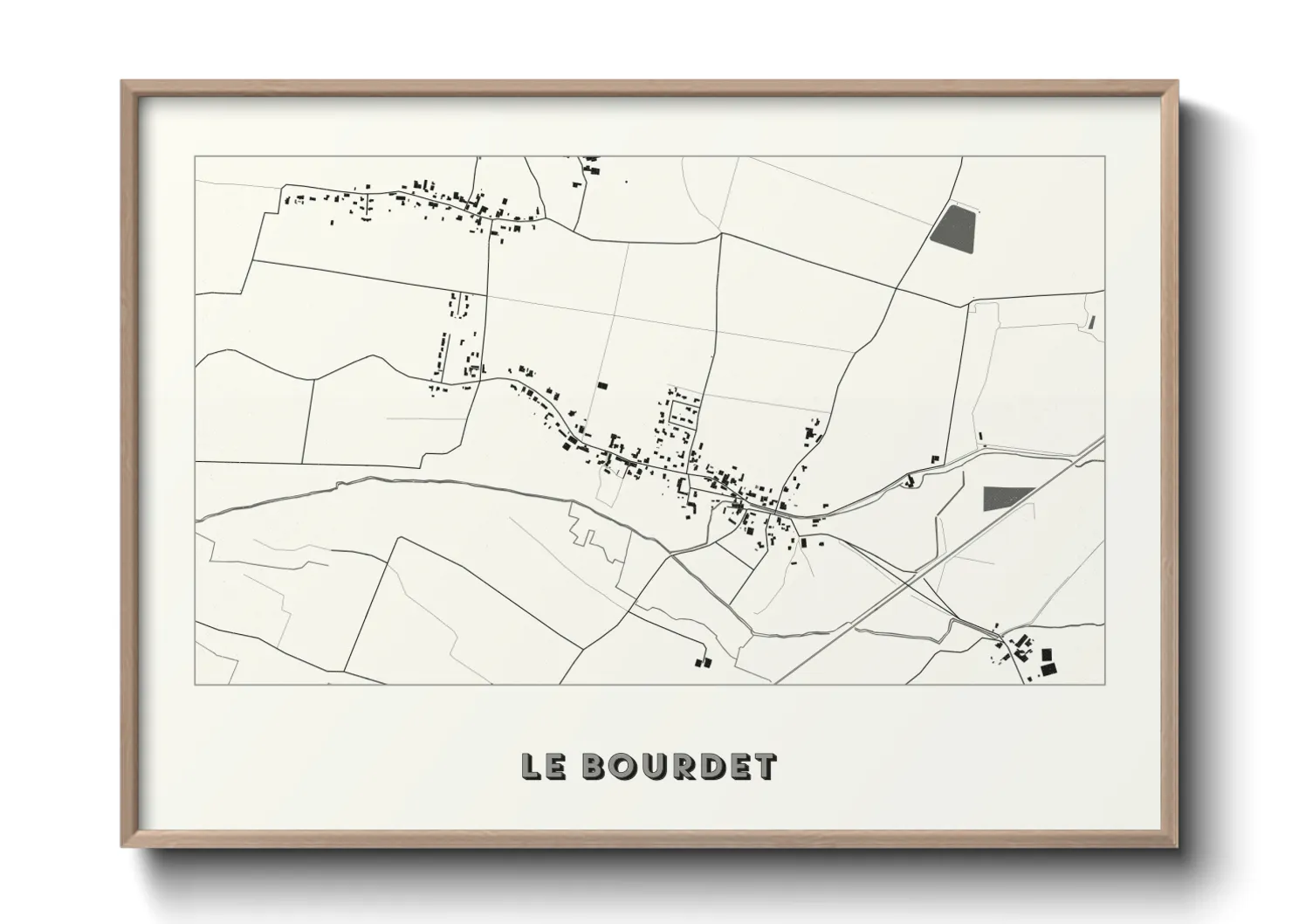 Une affiche de carte sur Le Bourdet
