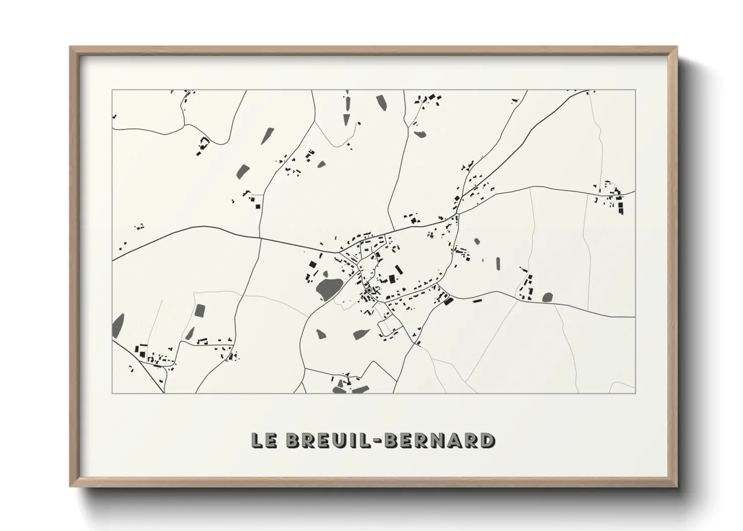 Une affiche de carte sur Le Breuil-Bernard