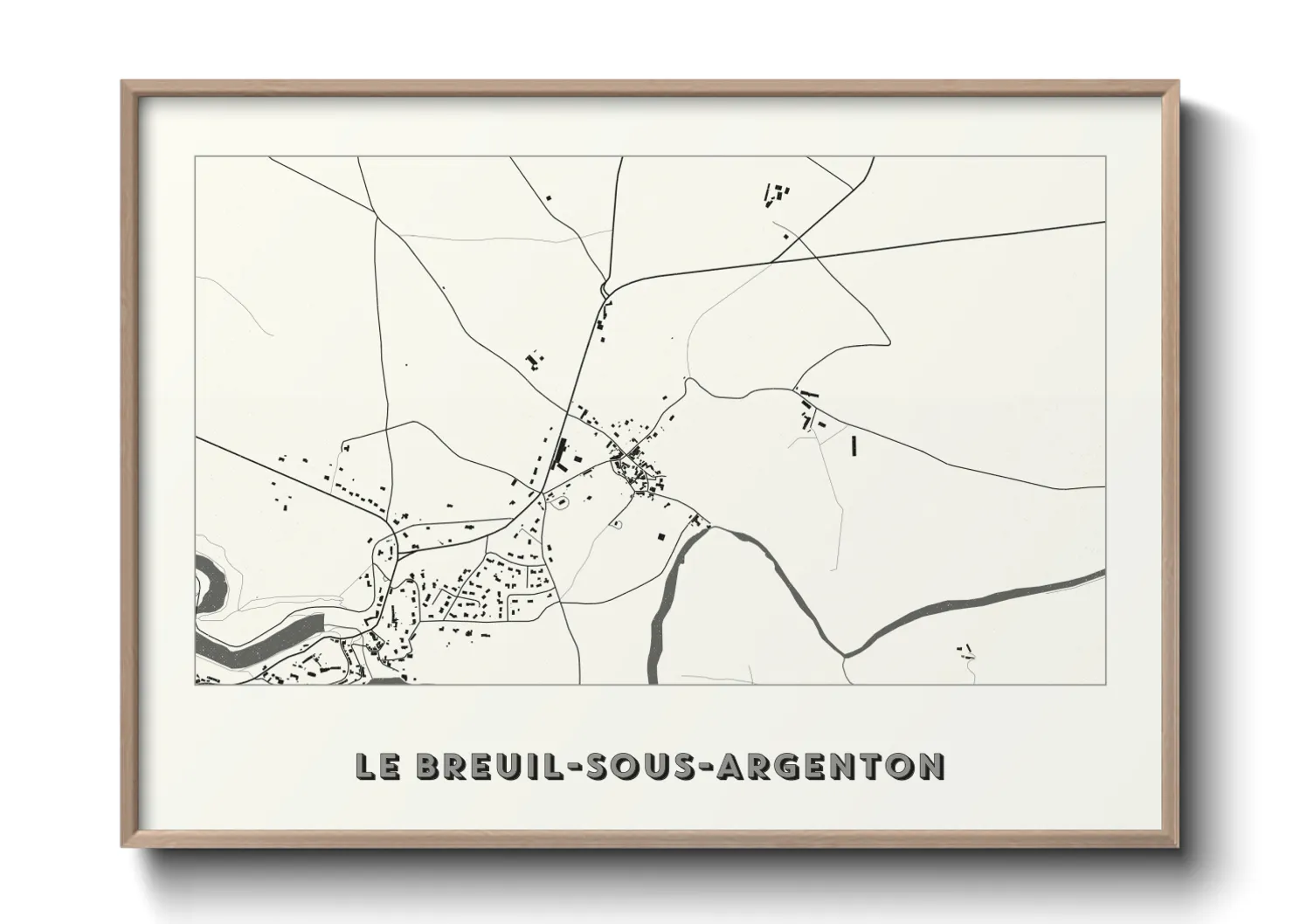Une affiche de carte sur Le Breuil-sous-Argenton