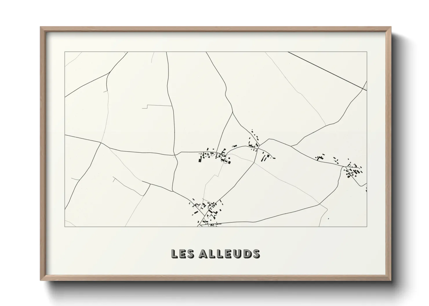 Une affiche de carte sur Les Alleuds