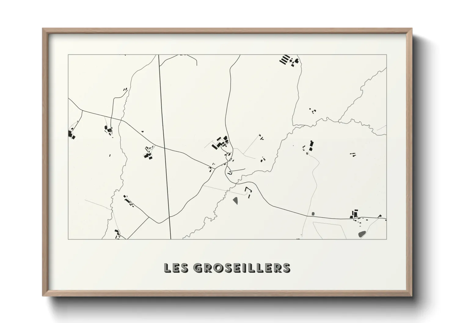Une affiche de carte sur Les Groseillers