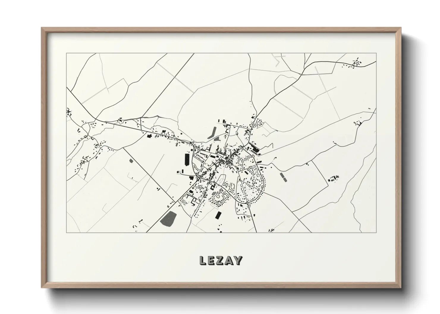 Une affiche de carte sur Lezay