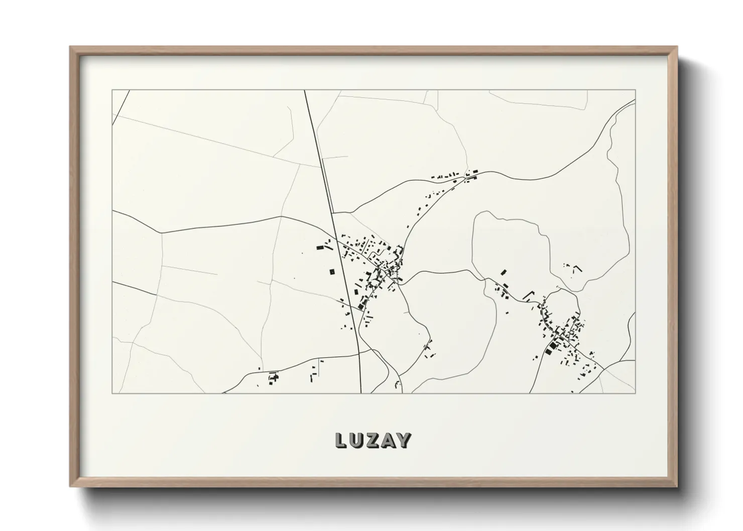 Une affiche de carte sur Luzay