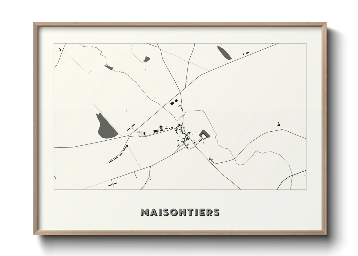 Une affiche de carte sur Maisontiers