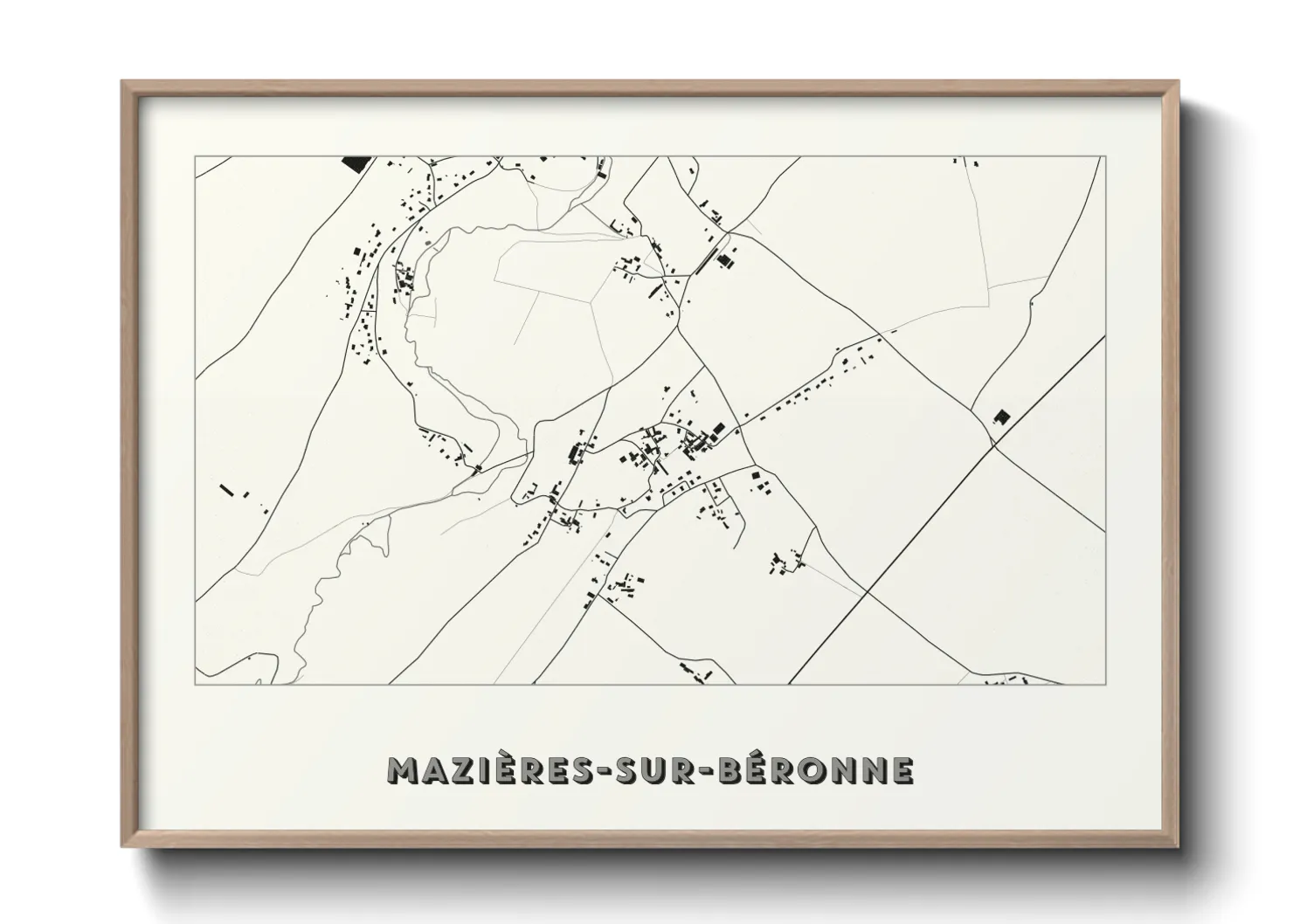 Une affiche de carte sur Mazières-sur-Béronne