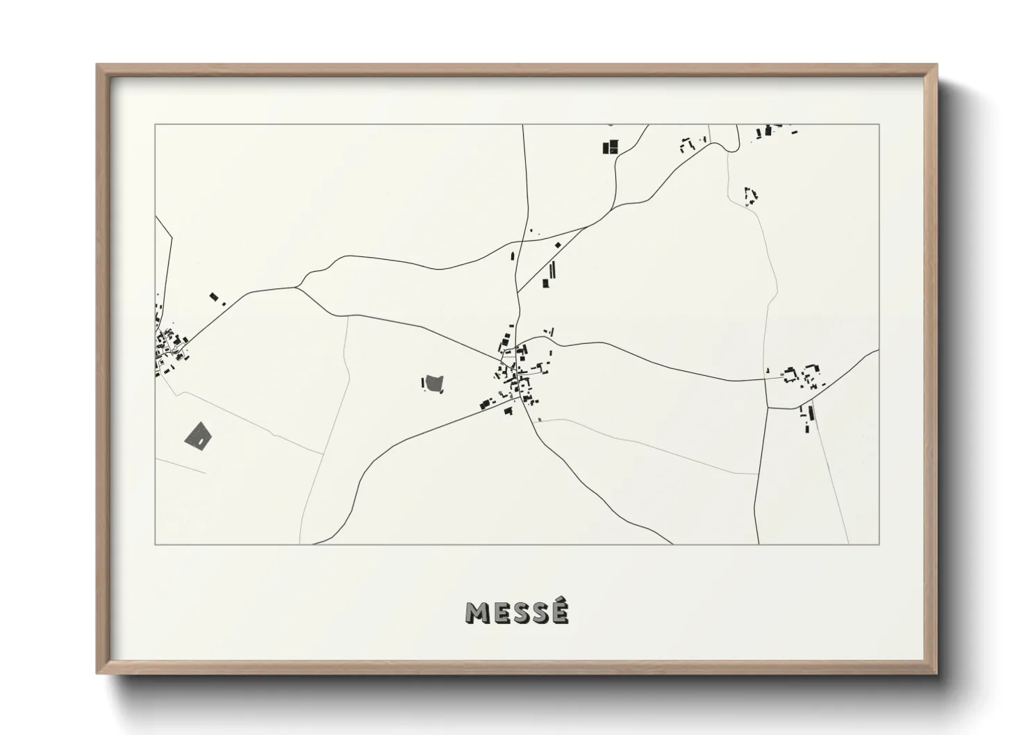 Une affiche de carte sur Messé